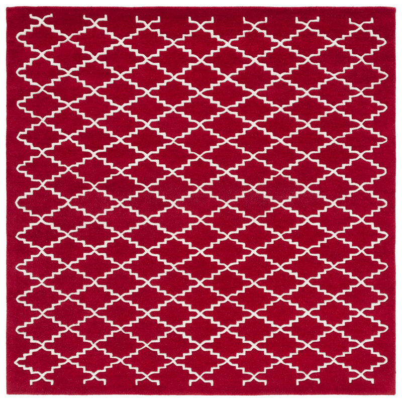 Carolene Hand Tufted Wool Geometric Rug, Square 7'