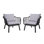 Fauteuil club Huron pour l'extérieur en PP (ensemble de 2), fauteuil