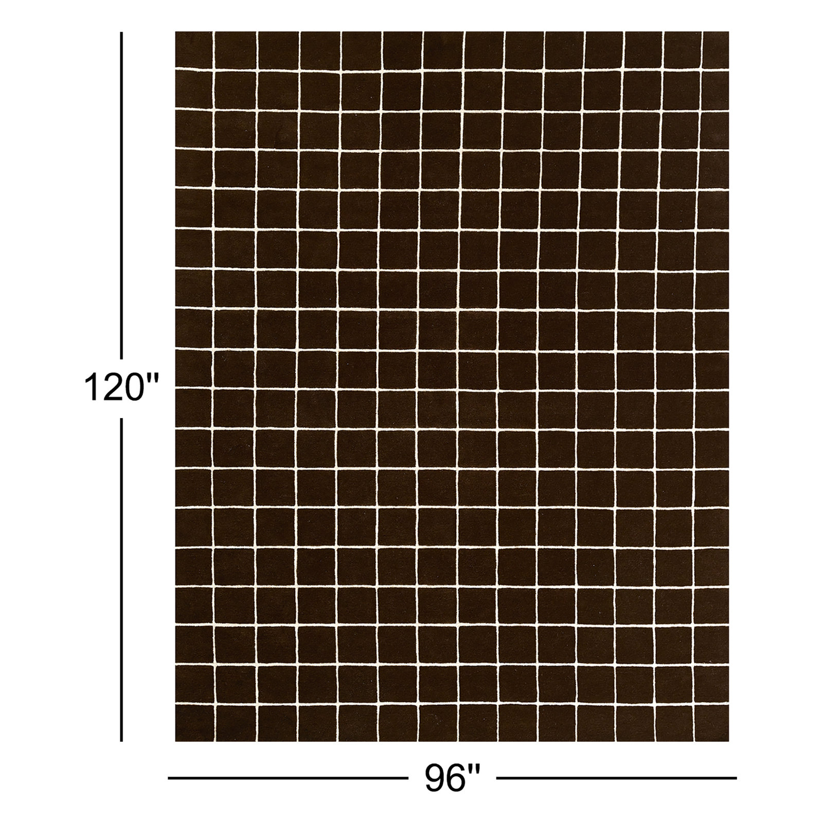 Montara Brown Hand-Tufted Geometric Wool Rug, Rectangle 8' x 10'