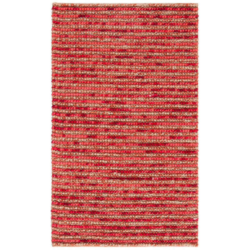 Ferrera Handmade Flatweave Area Rug in Red, Rectangle 3' x 5'