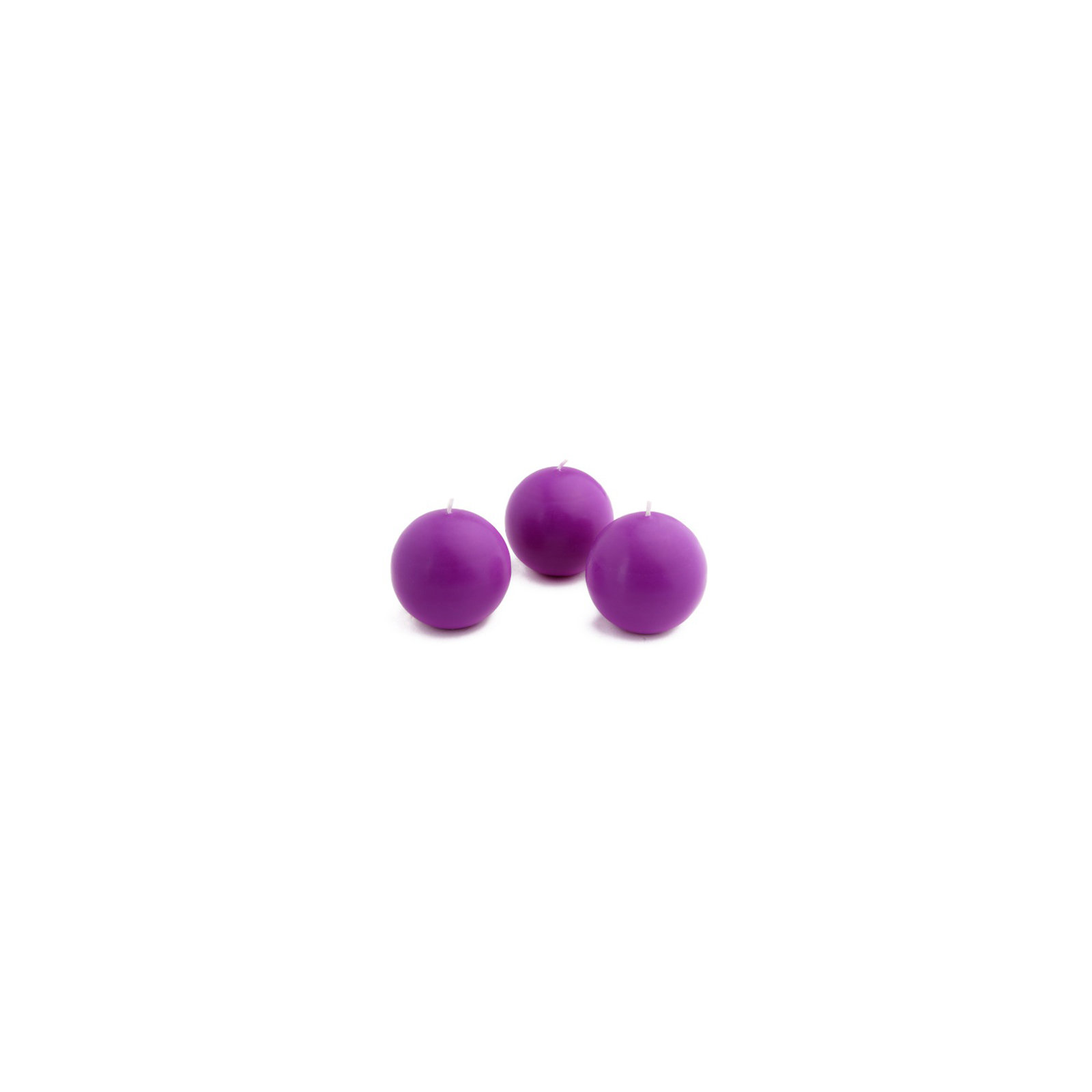 Ball Candle, 2" Diameter, Set of 12, Purple