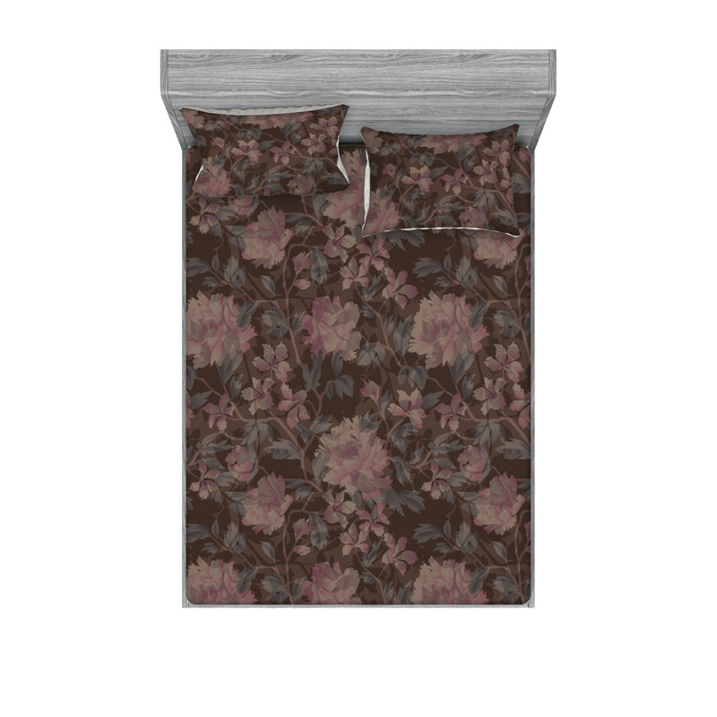 Drap-housse et taie décorative Ambesonne, Ensemble de draps pour lit double avec 2 taies d'o