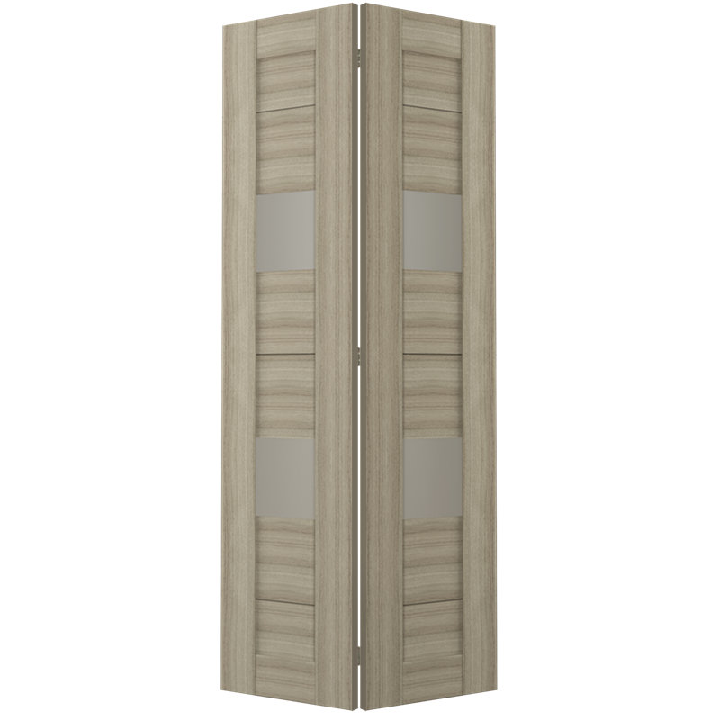 Porte pliante en bois manufacturé et en verre Berta, 48 po x 79,38 po, Pin