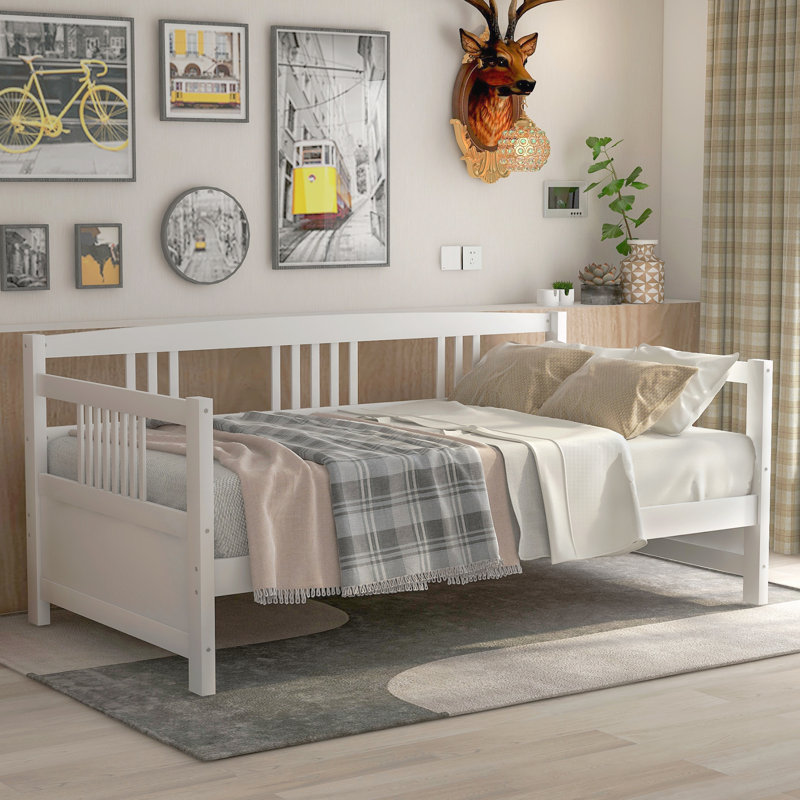 Lit de jour moderne en bois massif, White
