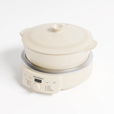 MAGNIFIQUE 4.5 Quart 8-in-1 Programmable Multi-Cooker, Non-Toxic Pure Kaolin Clay Slow Cooker