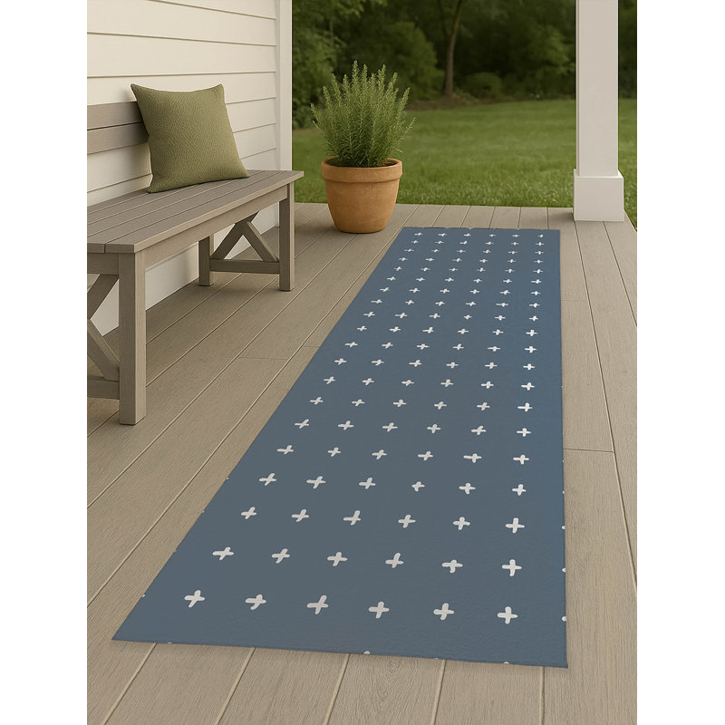Tapis d'extérieur antidérapant Criss, Tapis de couloir 2 pi 6 po x 8 pi