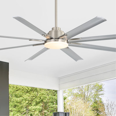 72 Inch Smart Ceiling Fan with Light, Reversible DC Motor, 1H/2H/4H/8H Timer, 8 Aluminum Blades for Large Rooms