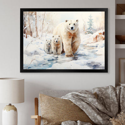Snow Polar Bears In Winter III - Bear 2 Wall Art