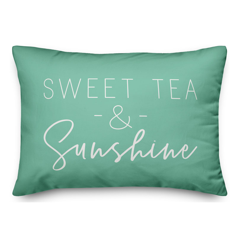 Textual Outdoor Throw Pillow, Mint Green