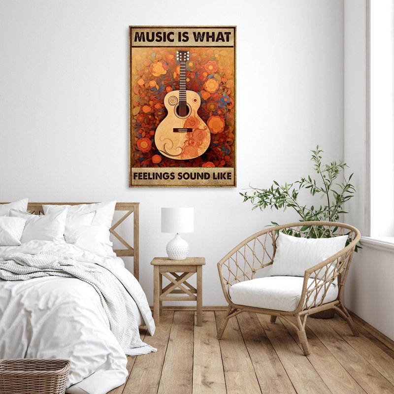 «Music Is What Feelings Sound Like On», impression, H 14 po x l 11 po x P 1,25 po