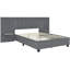 Grand lit plateforme tapissier avec grande tête de lit, velours, mobilier de chambre classique-1838485501