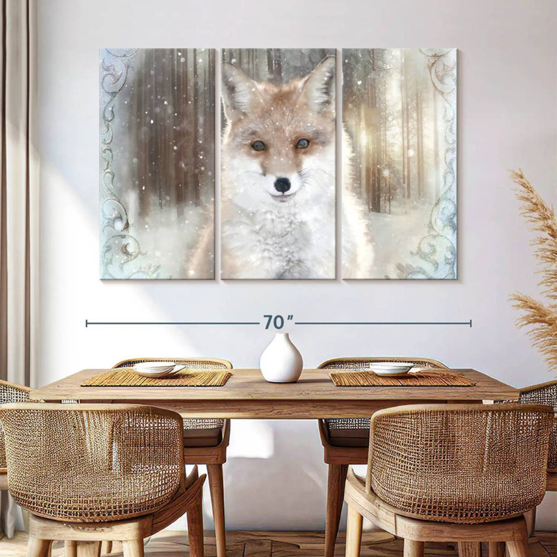 Renard d'hiver enchanté, H 42 po x l 65 po