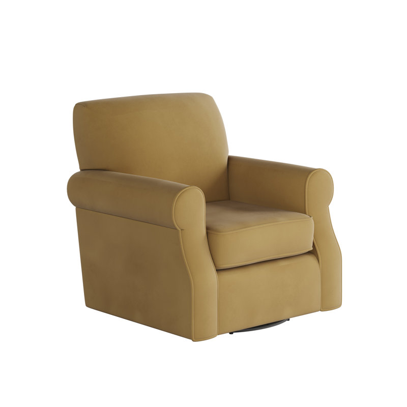 Fauteuil pivotant en polyester Silverlock, Mélange de polyester récolte dorée