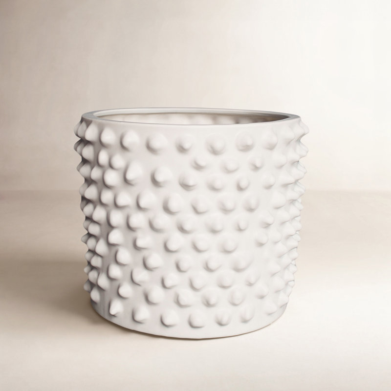 Cloudy Ceramic Pot Planter, 9.84" H x 11.81" W x 11.81" D, Gray Beige