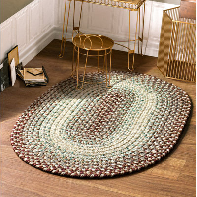 Tapis tressé bourgogne/beige Johannah