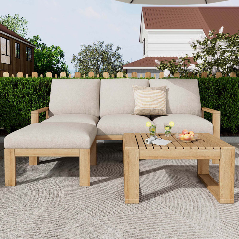 Ensemble de canapé modulaire d'extérieur 3 pièces