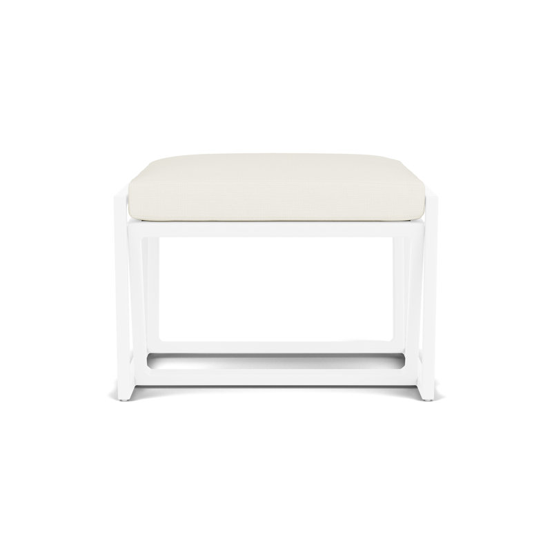 Summit Outdoor Ottoman, White, Sailcloth Salt