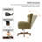 Caden Modern Chenille Simple Assembly Wingback Executive Chair with Adjustable Height and Curved Armrests-254191193