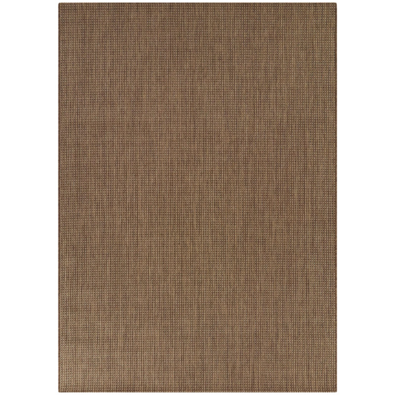 Tapis intérieur / extérieur en polypropylène tissé à la machine Saxapahaw, Rectangle 7 pi 10 po x 10 pi