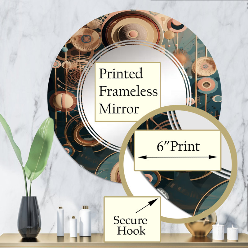 Waucoba - Miroir mural moderne rond, 32 po x 32 po