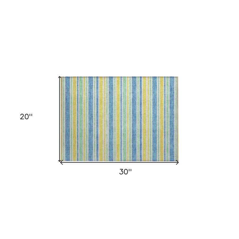 Tapis intérieur antidérapant à rayures jaunes 2 pi x 3 pi