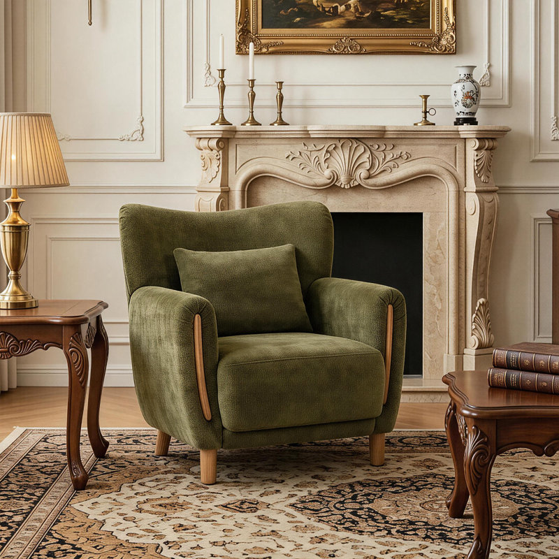 Fauteuil d'appoint en forme de cœur, 1, Green