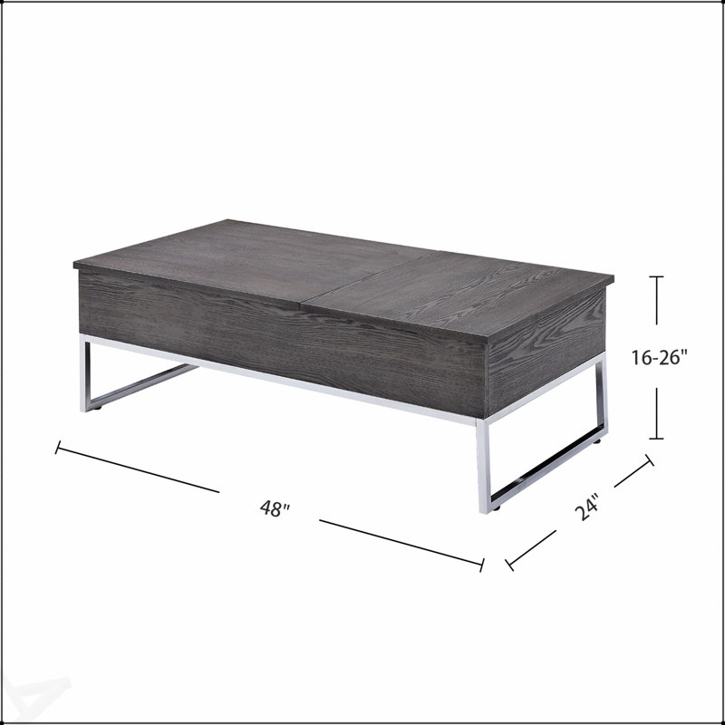 Table basse rectangulaire à plateau relevable avec rangement, parfaite pour la vie moderne et les espaces organisés