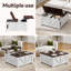 Table basse à plateau relevable carré 35,6 po avec prises de courant intégrées et rangement dissimulé-431207372