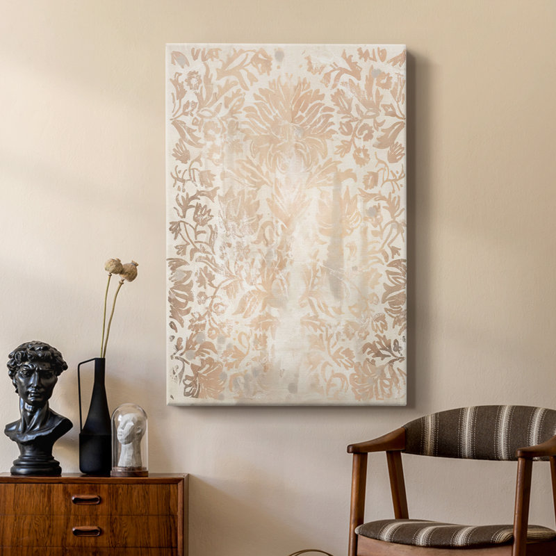 Noyer damassé IV - galerie Cavas sur mesure, H 18 po x l 12 po