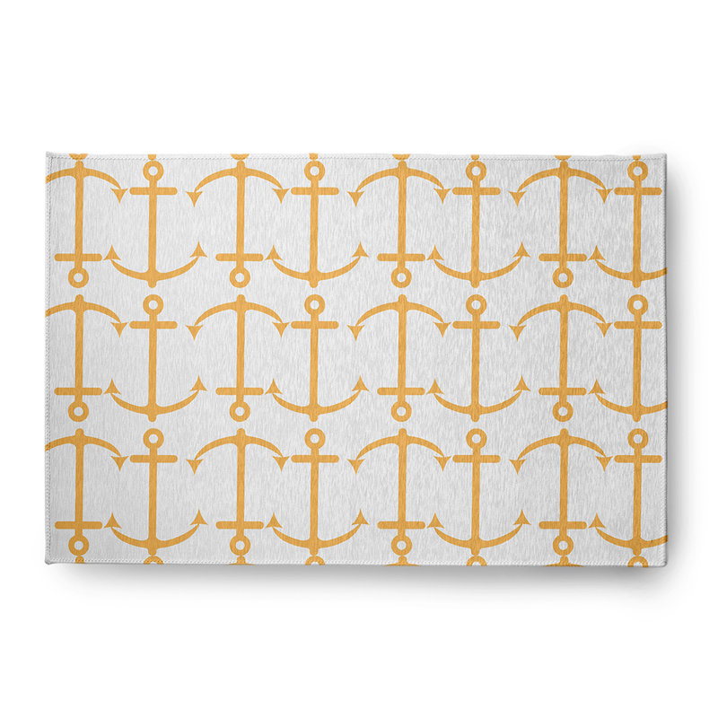 Tapis intérieur / extérieur en chenille tissé à la machine Tornblom - jaune / crème, Rectangle 4 pi x 6 pi