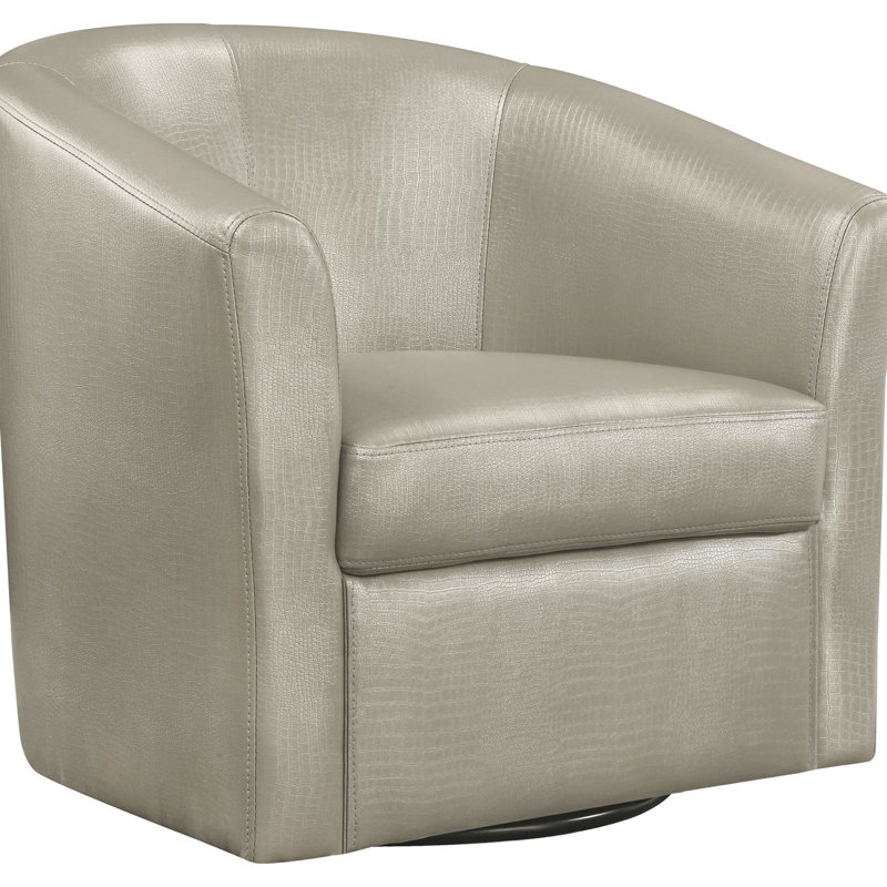 Siège confortable en similicuir, tissu 85% coton, siège à dossier contemporain en champagne, avec pivotement polyvalent