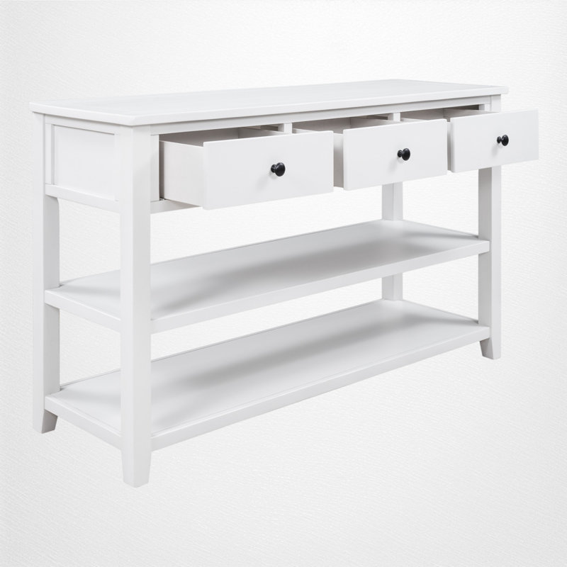 50" Console Table, Antique White, Antique White