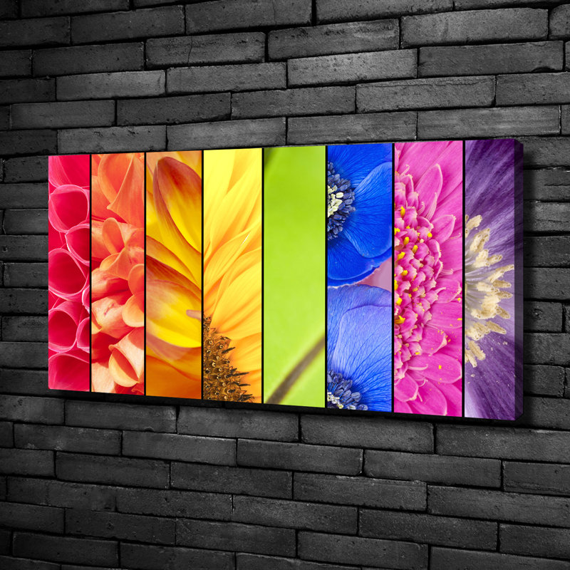 Colourful Flowers - Wrapped Canvas Print