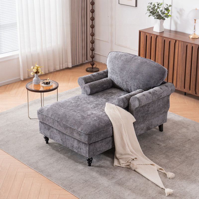 Canapé-lit simple en chenille, Gris foncé
