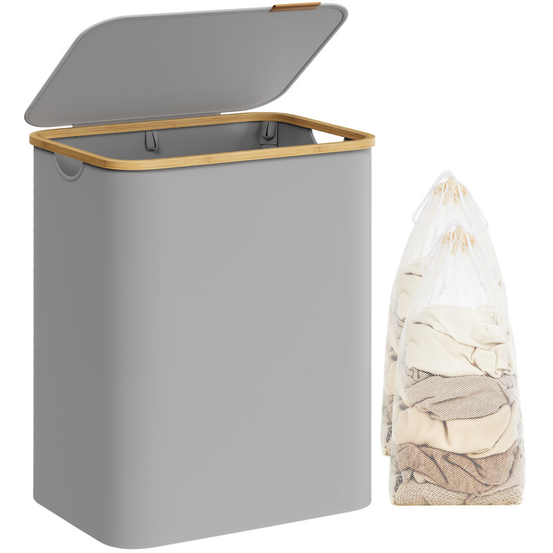 Laundry Hamper with Handles, Dove Grey