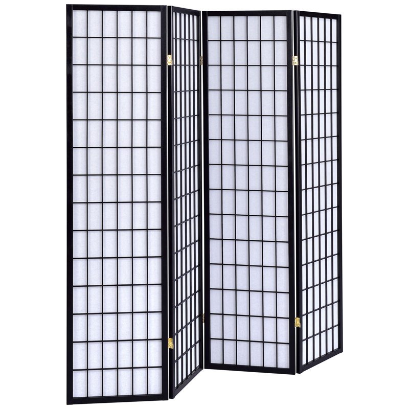 Paravent pliable 4 panneaux Sartre, Noir