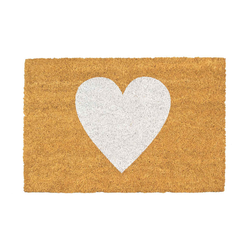 Nicola Spring - Coir Door Mat, 1.6cm H x 60cm L x 40cm W, 1, Black/White