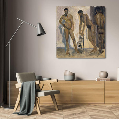 «Three Black Nude Men» par Ernst Schiess - Art mural sur toile tendue avec châssis