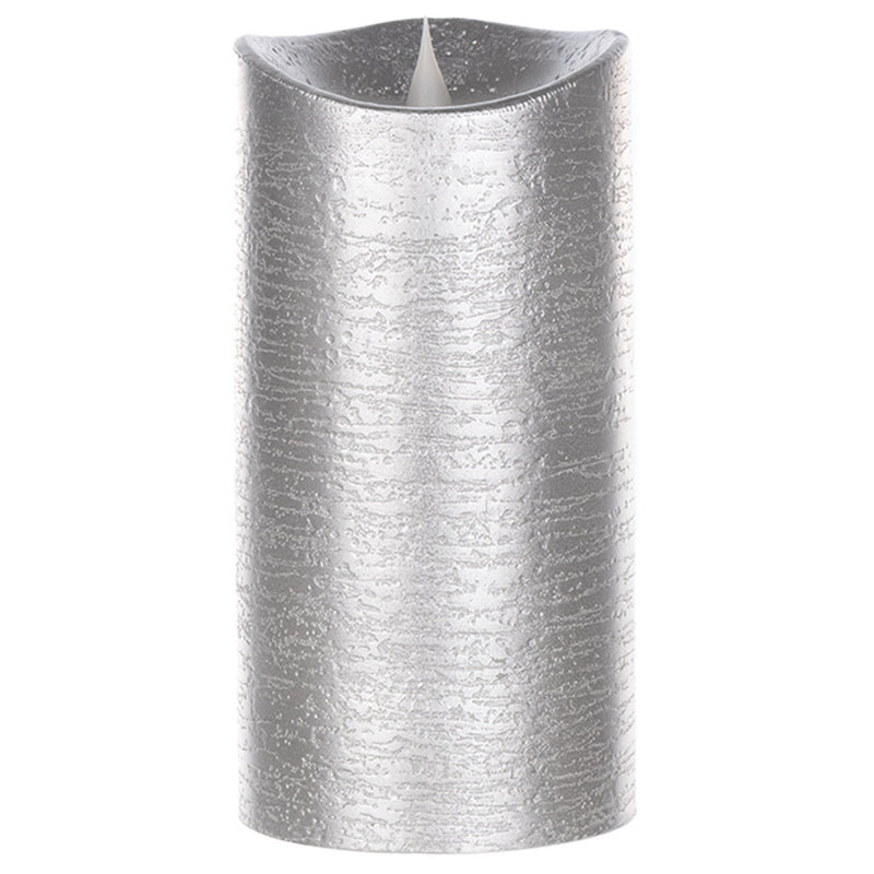 Ensemble de bougies sans flamme 2 pièces sans parfum, H 7 po x l 3,75 po x P 3,75 po, Argent