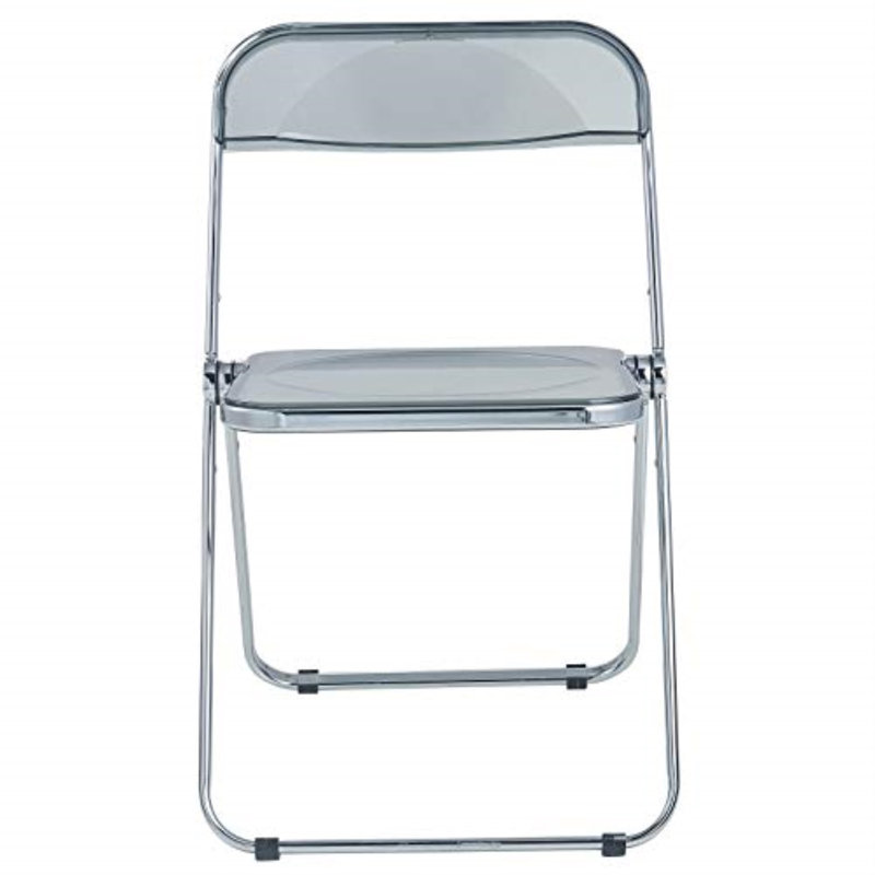 Chaise d'appoint pliante en acrylique Birgitta, Noir transparent