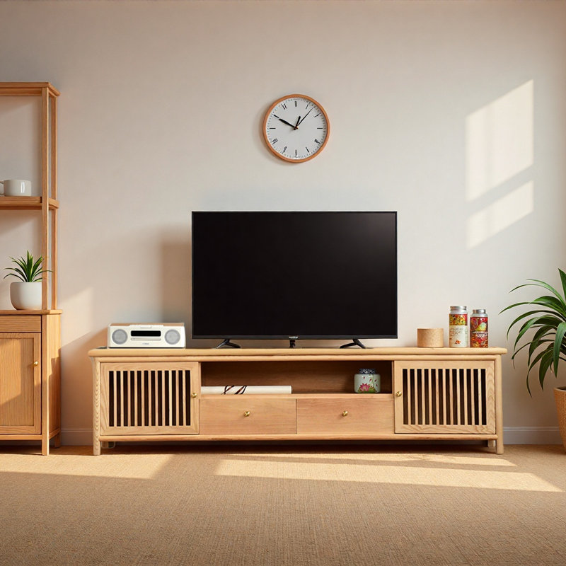 Meuble télé moderne et écologique, H 19,7 po x L 70,9 po x l 17,7 po