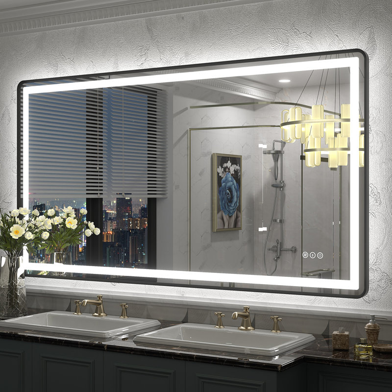 Aevar UL Certified Front & Back LED Anti-Fog Tempered Glass Bathroom/Vanity Mirror with 3-Year Warranty, 55" x 30"