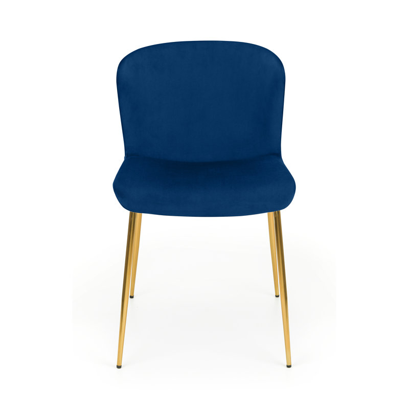 Gerson 0cm H Velvet Upholstered Side Chair in Blue