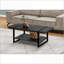 Table basse industrielle en métal et stratifié avec tablette de rangement fixe Industrial-Farmhouse-359937453