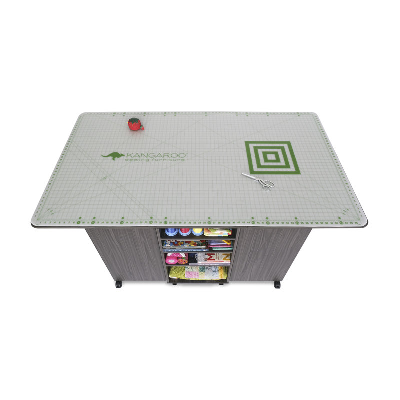 Gray Multi-Functional Cutting and Storage Table with Casters