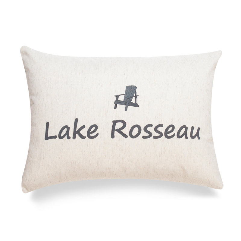 Housse de coussin Lakes, Polyester/ bourre en polyester, Lake Rosseau, 14" H x 20" W x 3" D