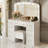 9-Drawer Makeup Vanity With 10 Hollywood Bulbs And Stool