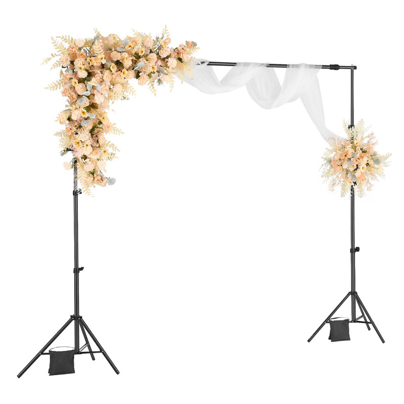 Support de toile de fond, ensemble de support de toile de fond réglable 10 x 10 pi, support de fond portable avec 4 barres transversales, support d'écran de projecteur robuste, pour mariage, studio photo vidéo et fête
