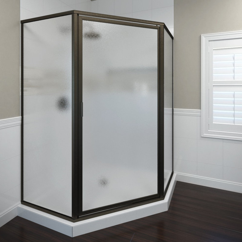 Deluxe 57.625'' W 68.625'' H Framed Neo-angle Reversible Shower Enclosure, Oil Rubbed Bronze