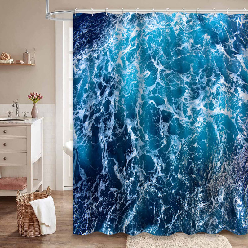 Mer, océan, eau, tempête bleue, tempête, abstrait, profond, environnement, frais, avec 12 crochets, L 72 po x l 72 po